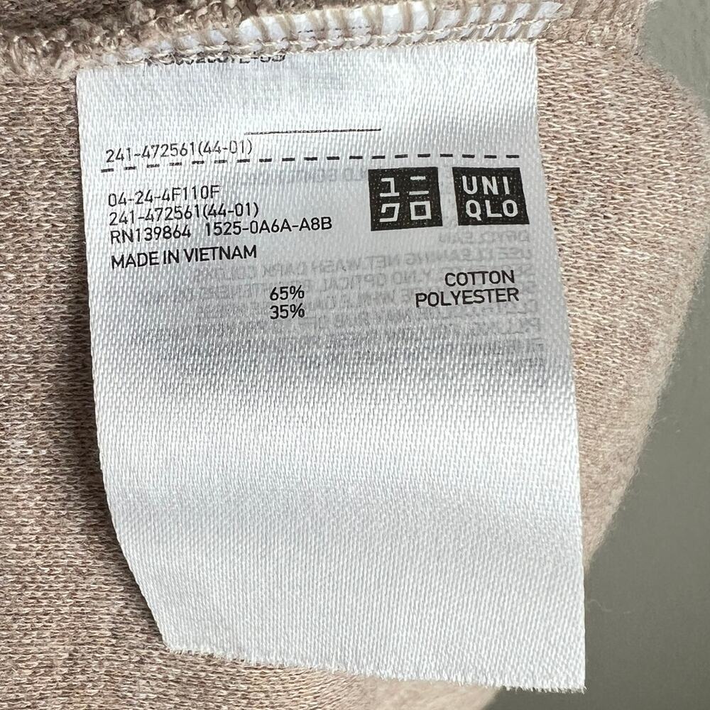 Uniqlo Oatmeal 1/2 Zip Brushed Fleece Pullover Jacket Women's L Casual Normcore - Picture 7 of 7